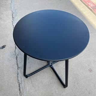 Black Round Steel Outdoor Side Table
