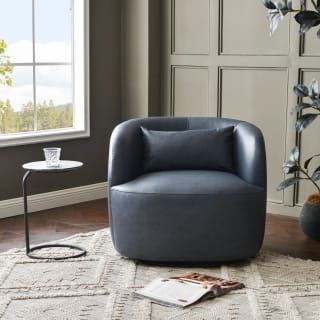 Ashlie Faux Leather Swivel Chair