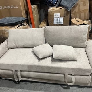 Light Brown Convertible Queen Size Sleeper Sofa Bed