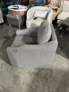 KINWELL Charles Slipcover Swivel Barrel Chair - Gray ($250 Price for 1) photo 2