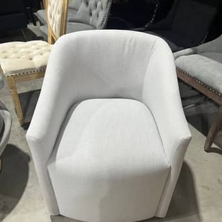 Light Grey 25" Wide No Assembly Dining Chair with Casters