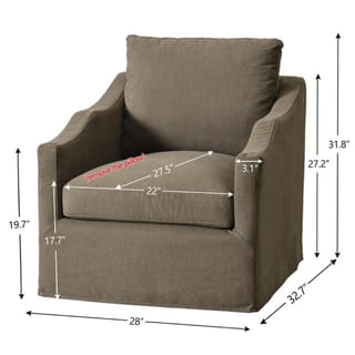KINWELL Charles Slipcover Swivel Barrel Chair - White ($250 Price for 1) photo 5