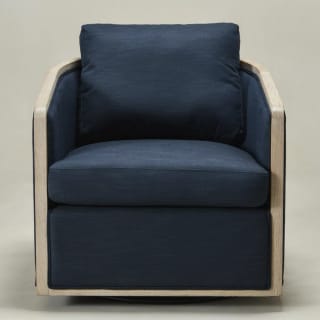 Linen Performance Fabric Upholstered Swivel Barrel Chair