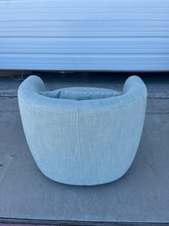 KINWELL Ashlie Linen Swivel Barrel Chair - Light Green photo 3